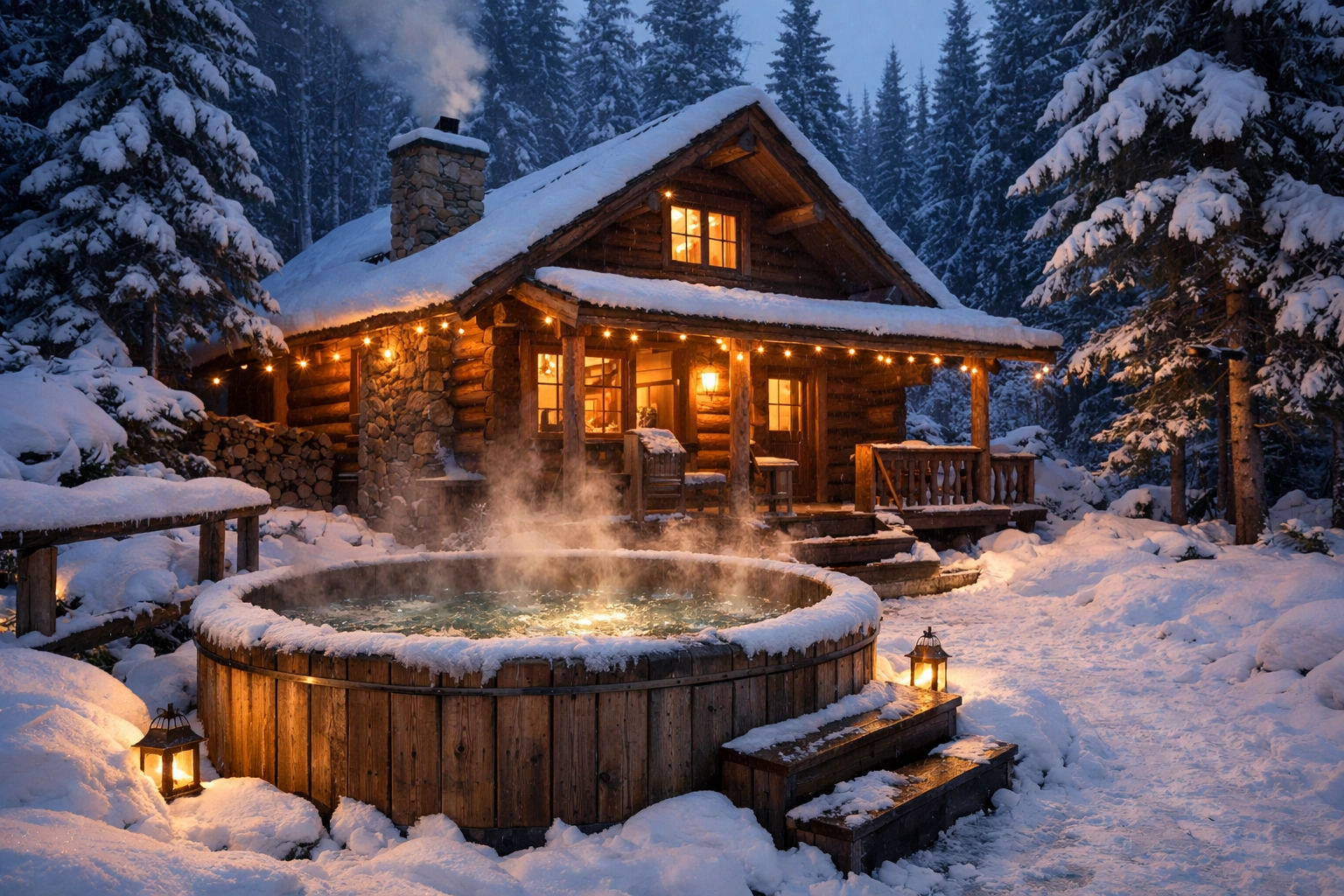 Cabin with Outdoor Hot Tub