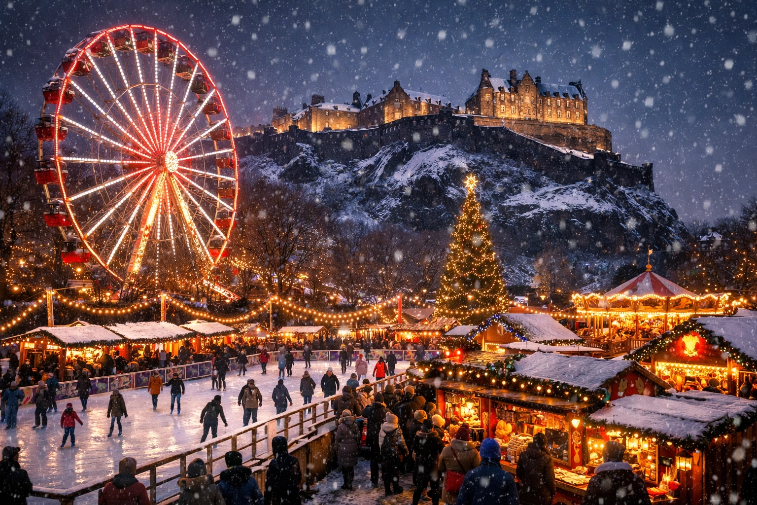 Edinburgh Christmas Market in Edinburgh Scotland