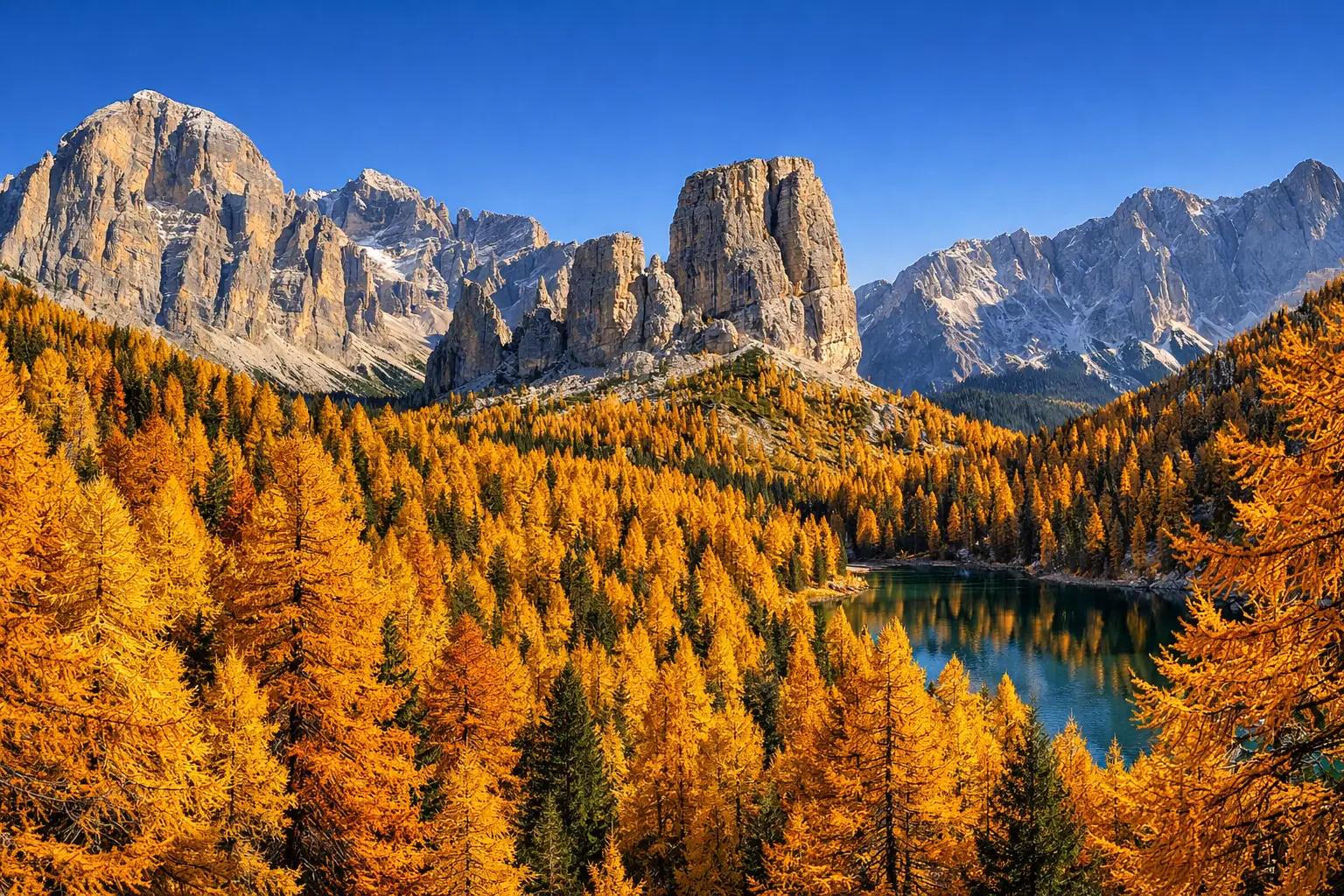 Golden Larches in Autumn
