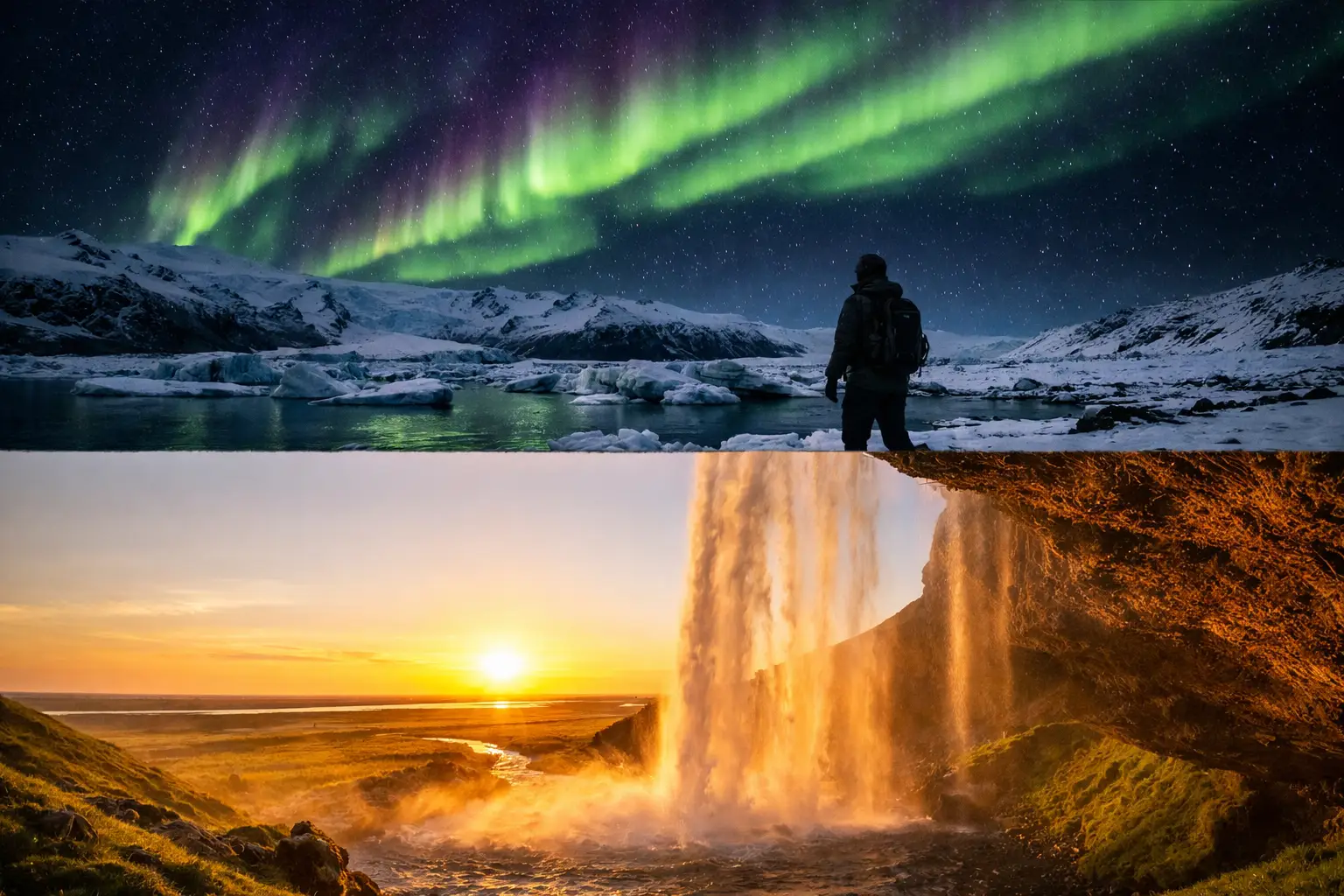 Iceland Northern Lights and Midnight Sun