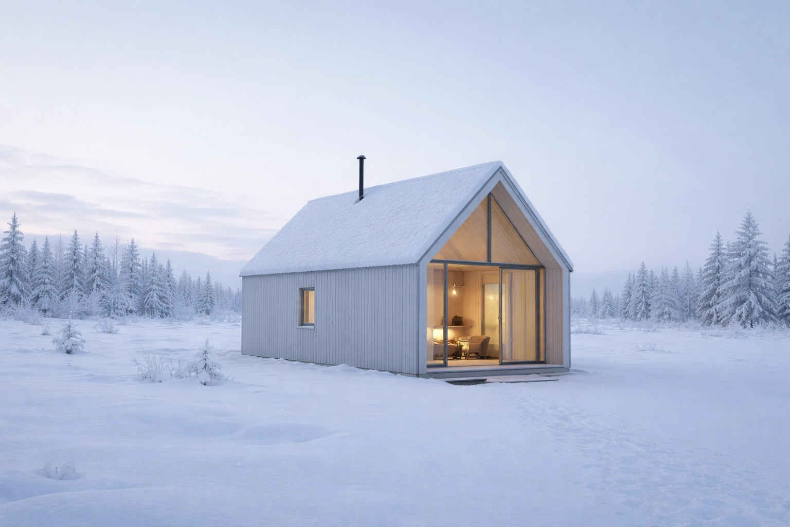 Minimalist Snow Cabin