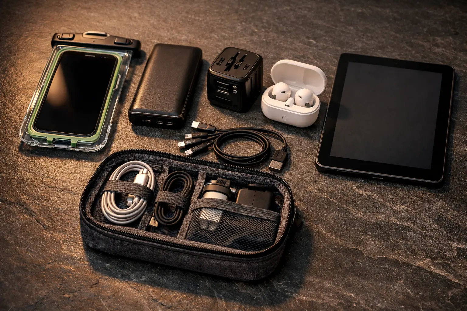 Pack Electronics and Charging Essentials Thoughtfully