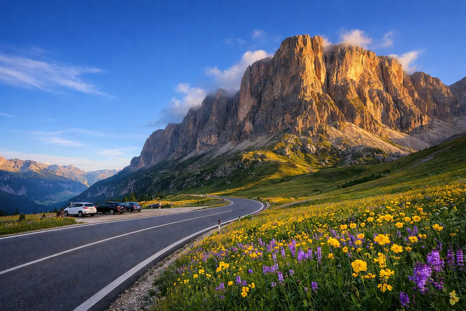 Passo Gardena Morning Light