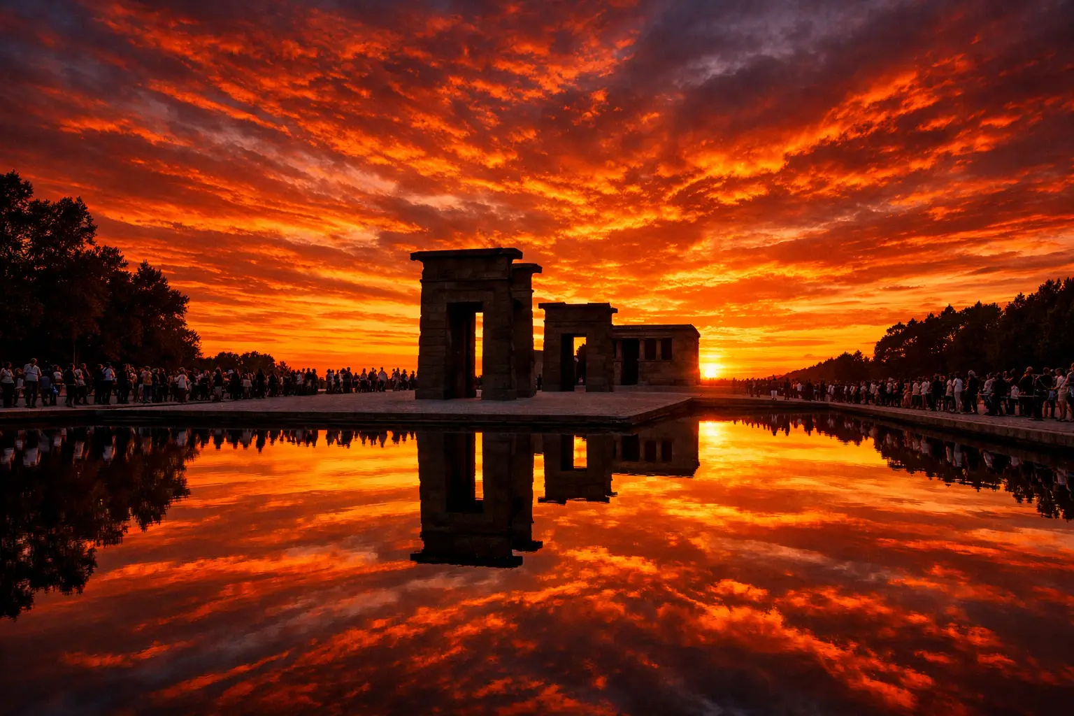 Sunset at Templo de Debod
