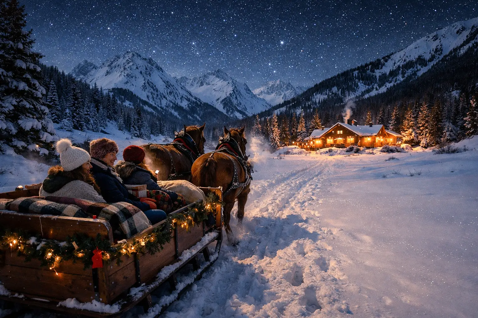 Take a Horse-Drawn Sleigh Ride to Pine Creek Cookhouse