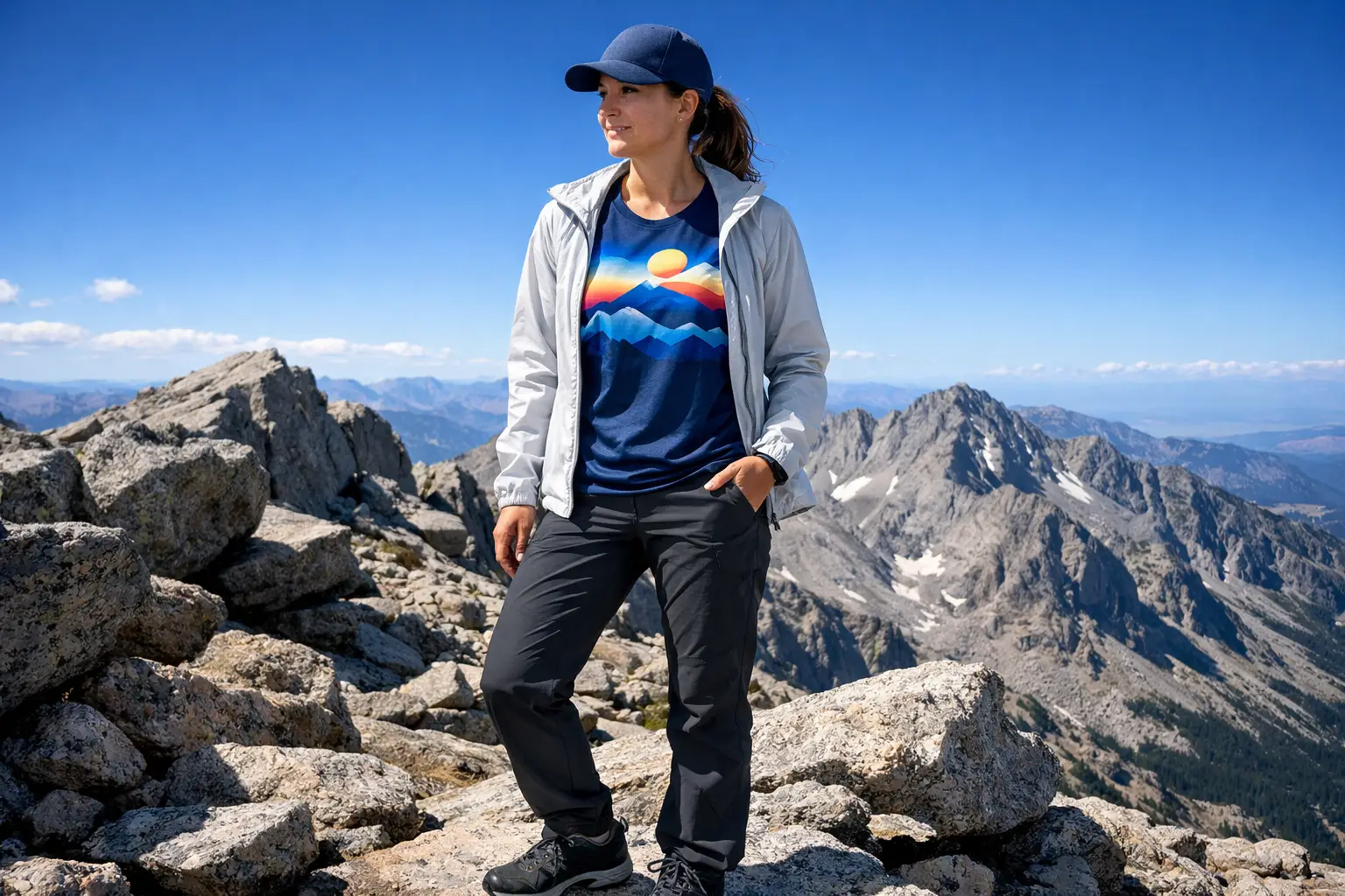 The Capilene Base Layer and Wind Jacket Alpine Outfit