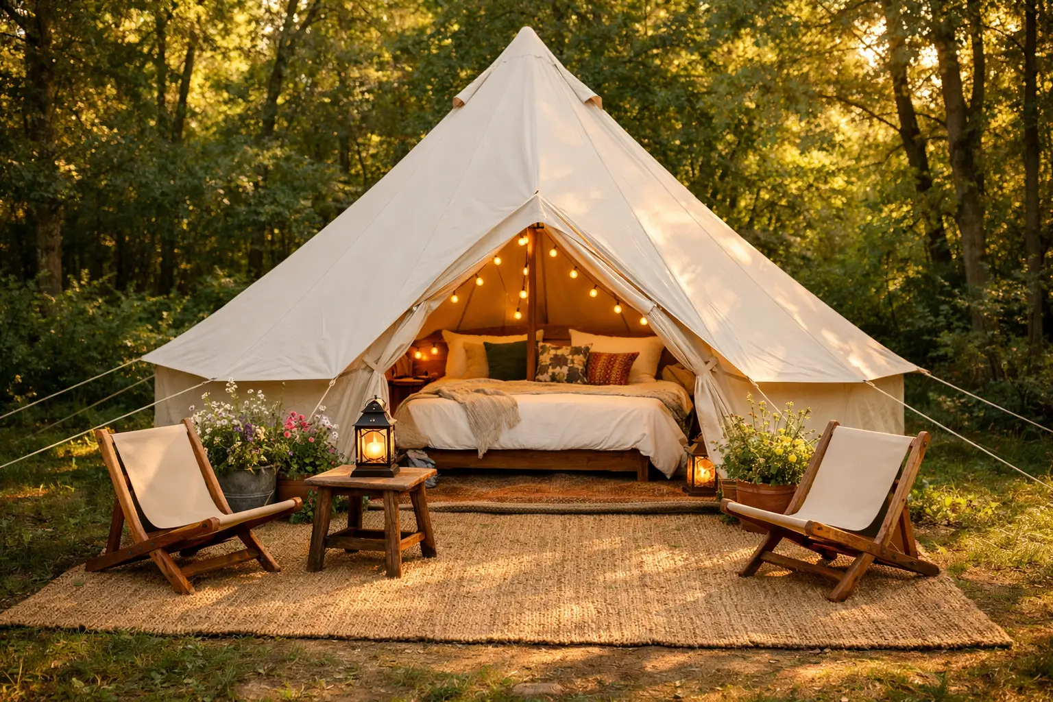 The Classic Canvas Bell Tent Setup