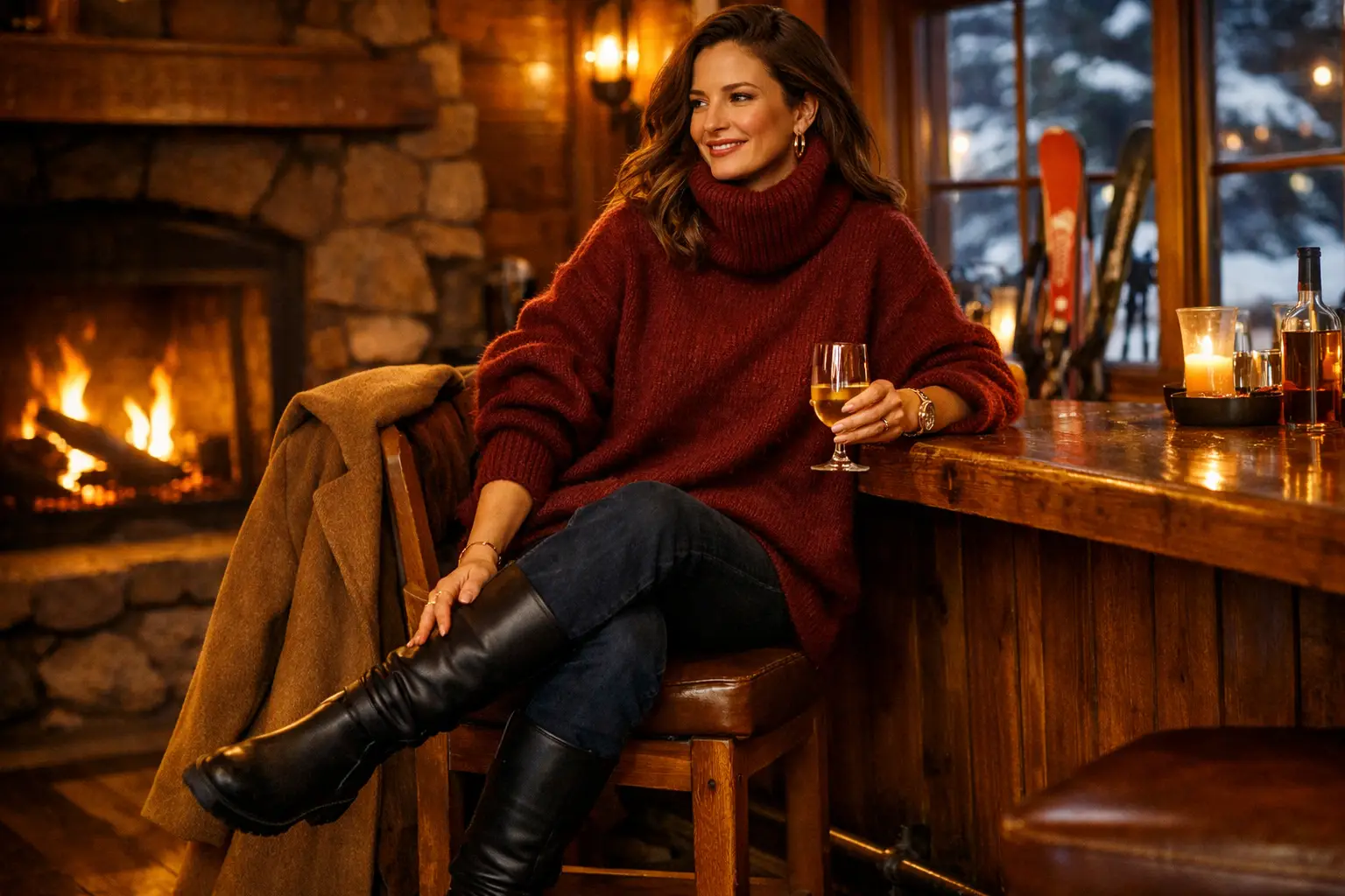 The Cozy Après Ski Cashmere and Boots Outfit