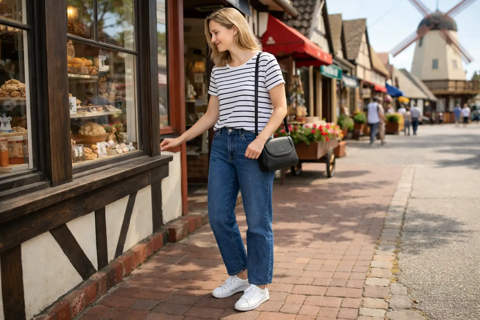 The Denim and Casual Top Village Exploring Look
