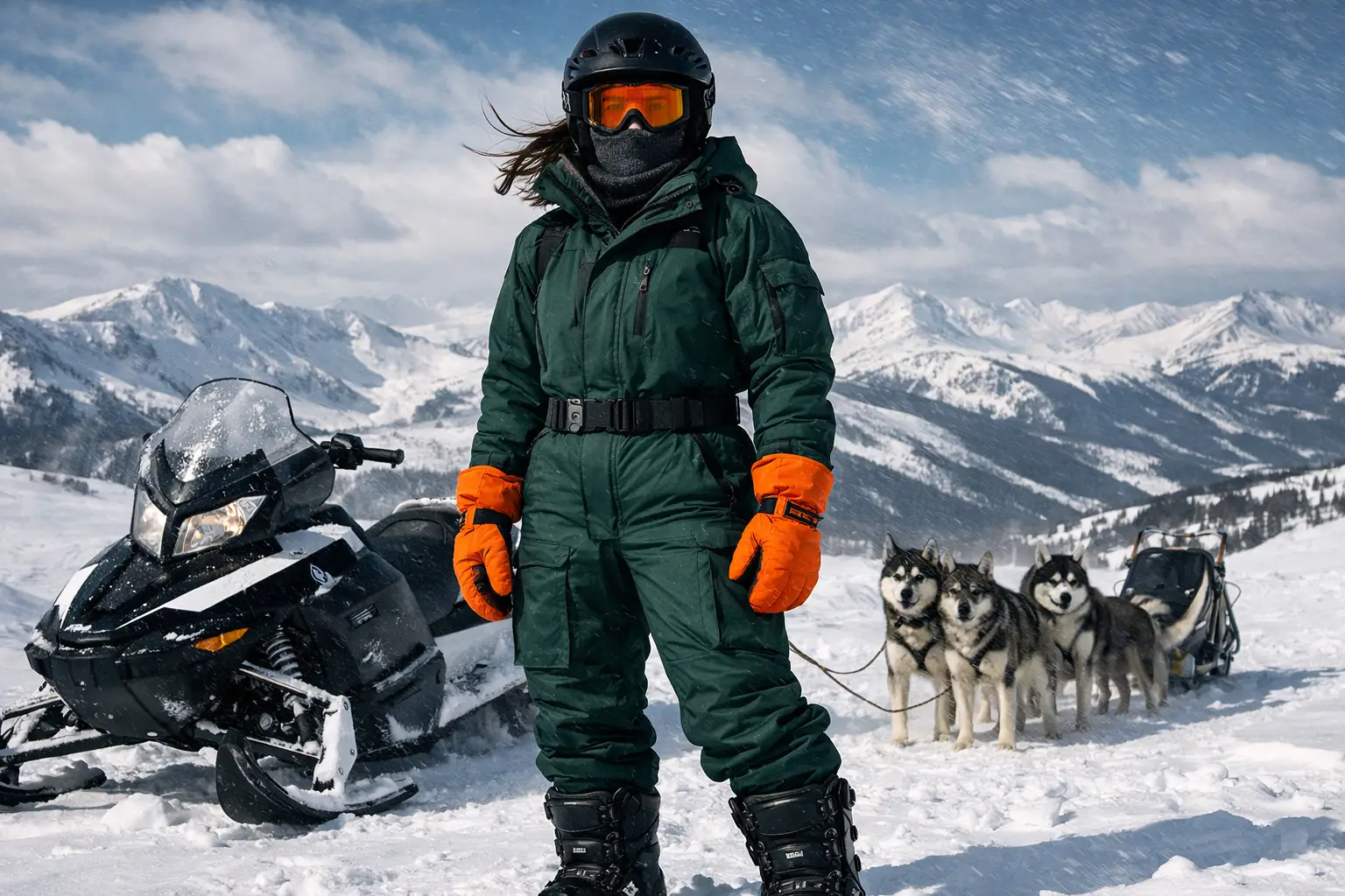 The Dog Sledding and Snowmobile Adventure Outfit