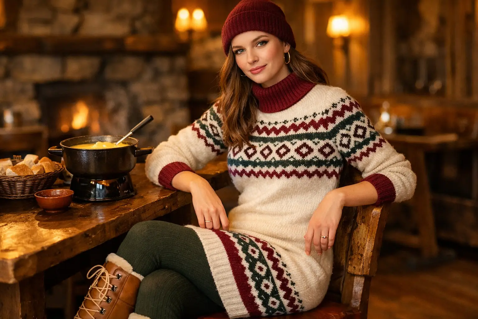 The Heritage Fair Isle Sweater Dress Outfit
