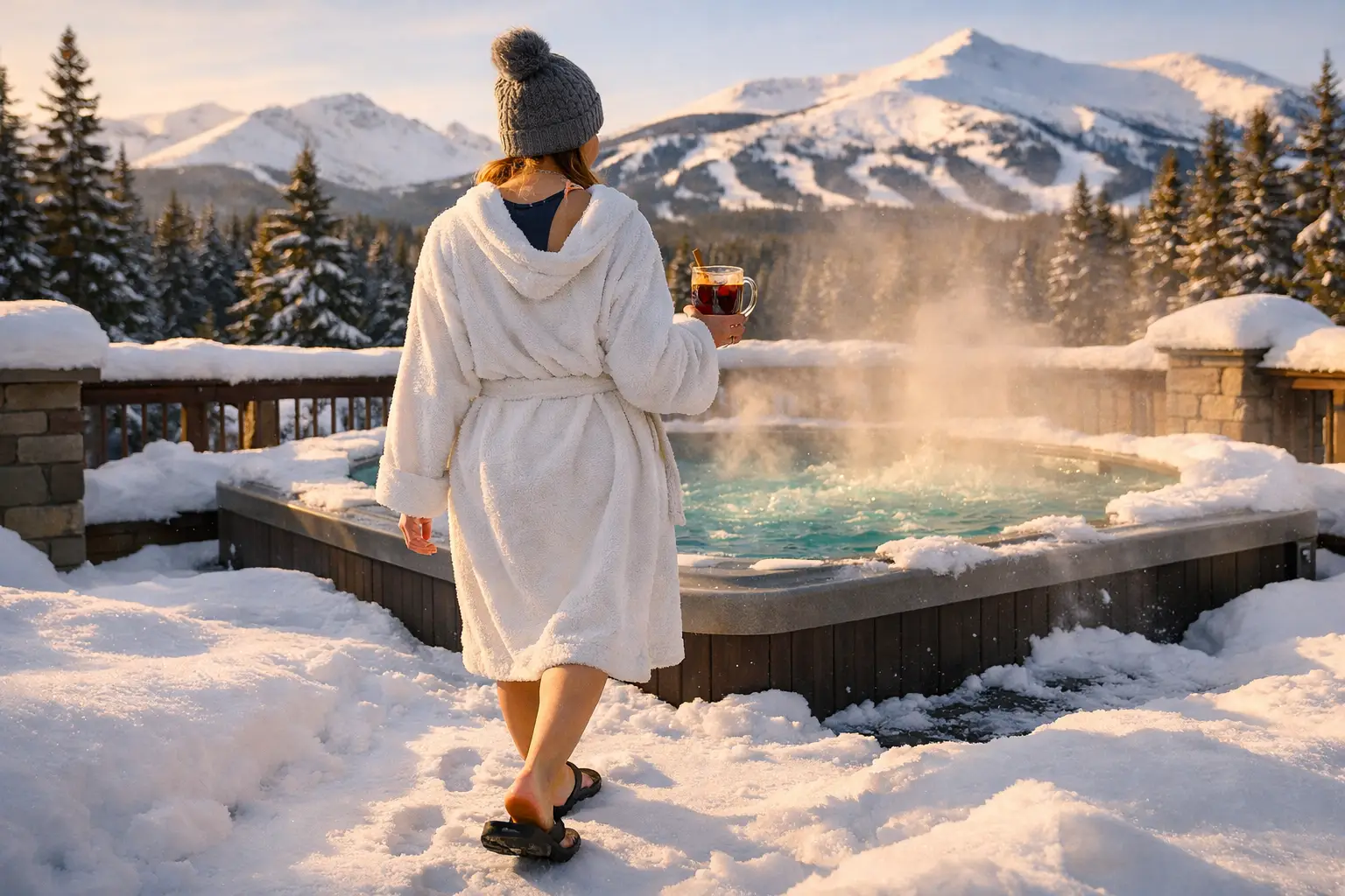 The Hot Tub Ready Snow Day Outfit Transition