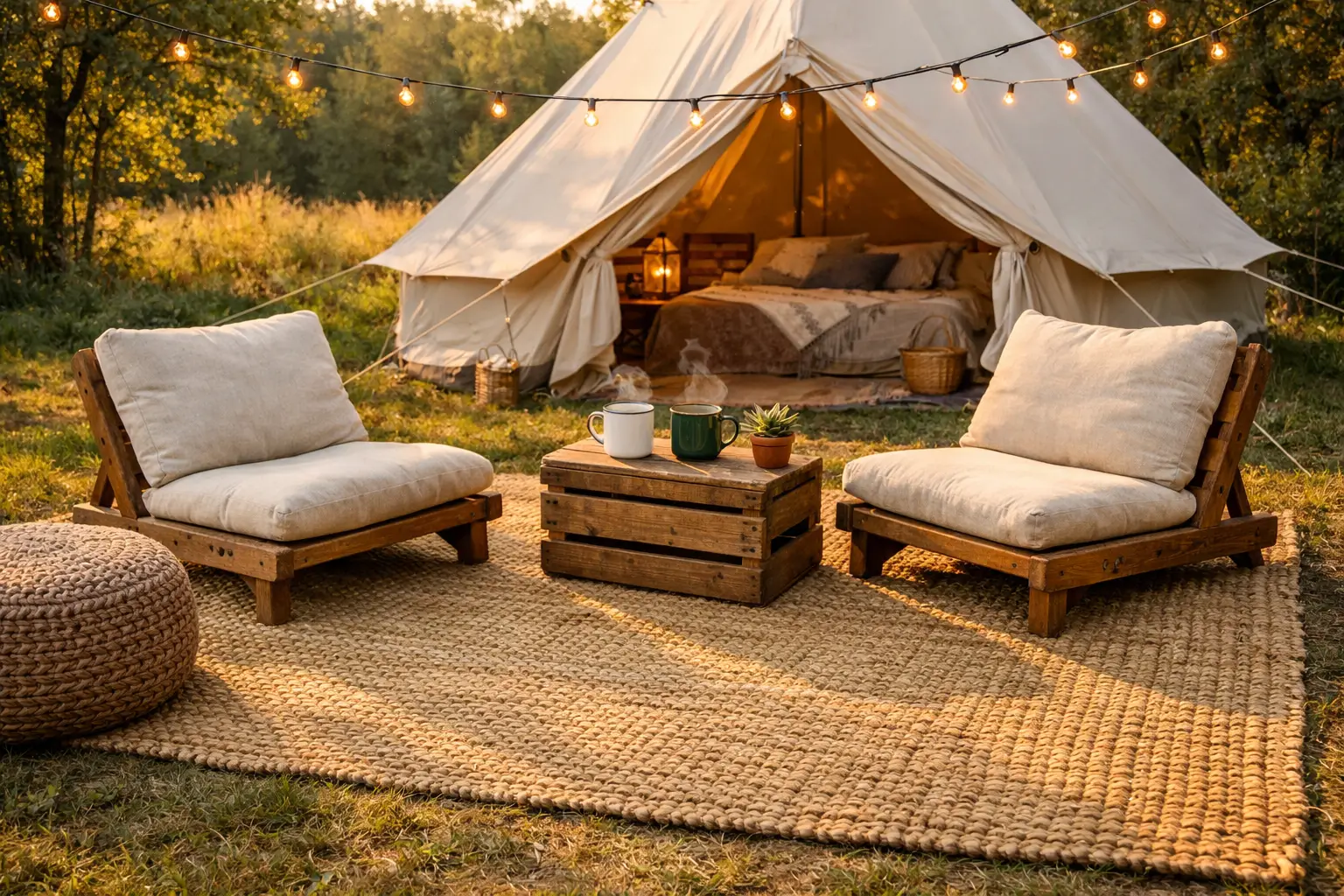 The Outdoor Rug and Lounge Area