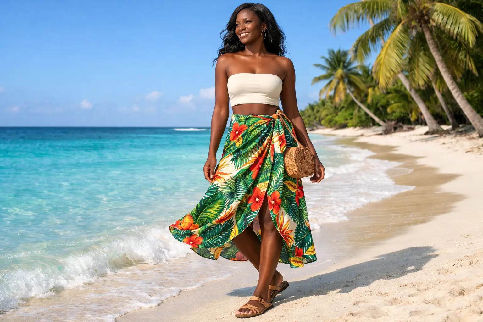 The Strapless Top and Wrap Skirt Combination