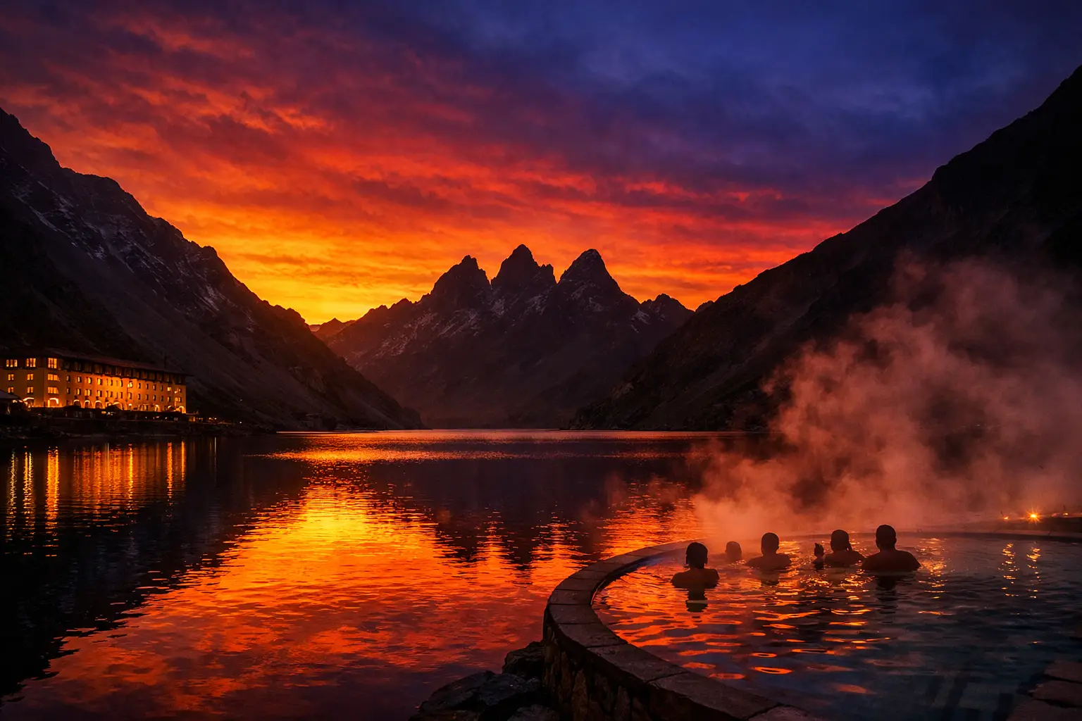 The Tres Hermanos Peaks at Sunset