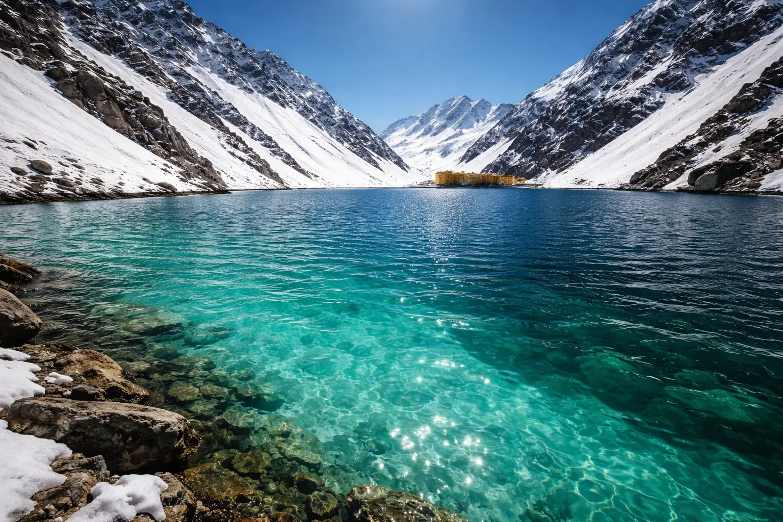 The Turquoise Laguna del Inca Midday Colors