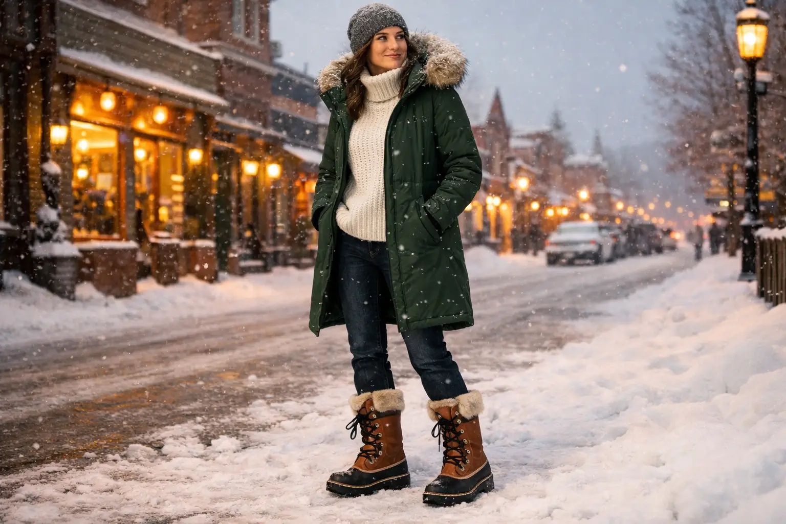 The Waterproof Sorel Boots Town Walking Outfit