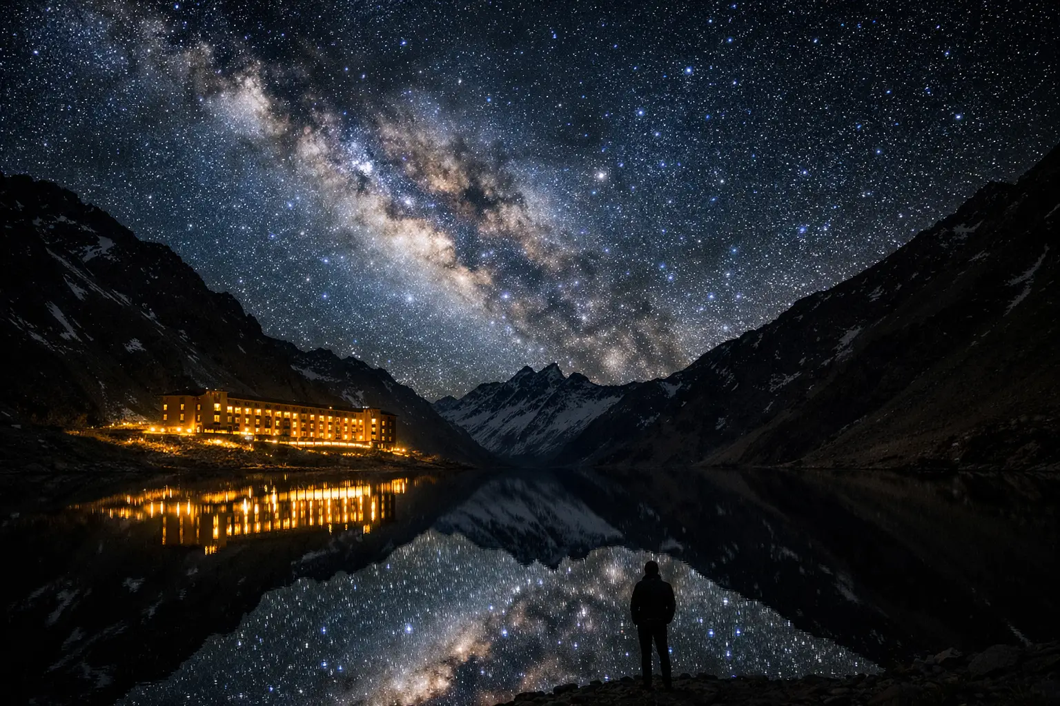 The Winter Night Sky View