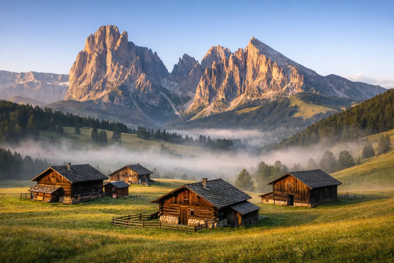Val Gardena Wooden Cabin Landscapes