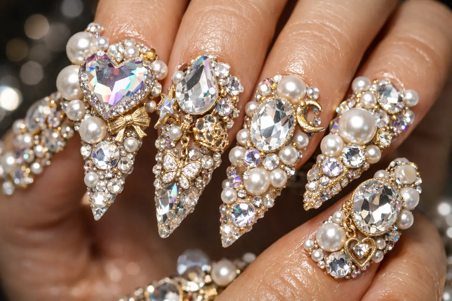 3D Embellished Nails