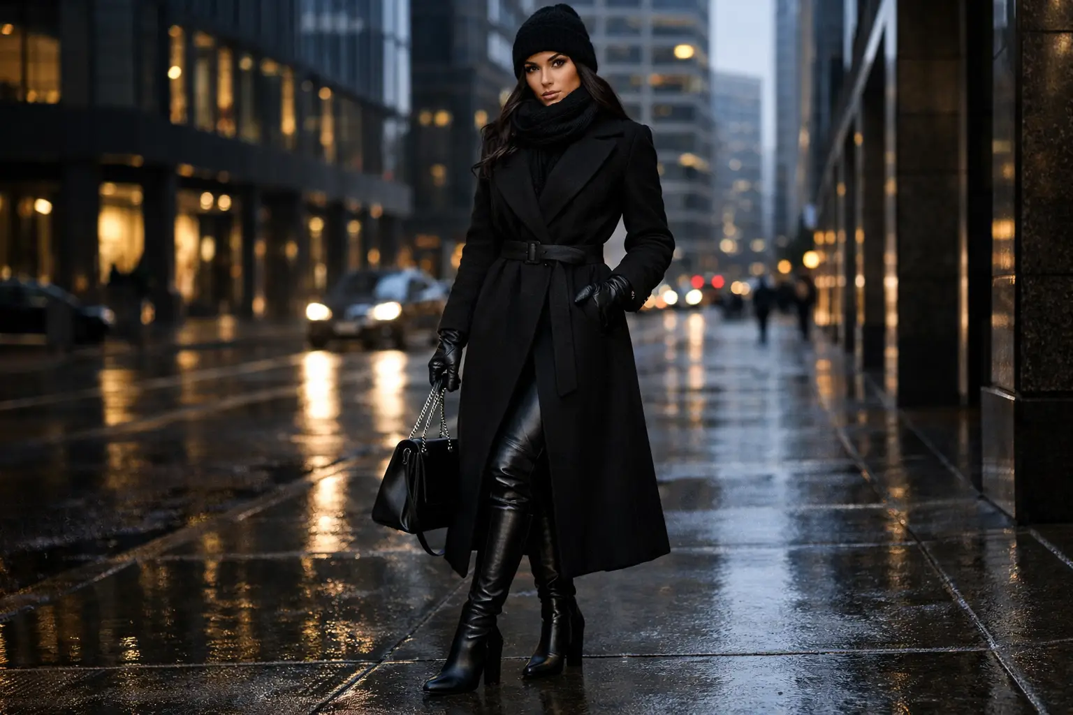 All Black Winter Look