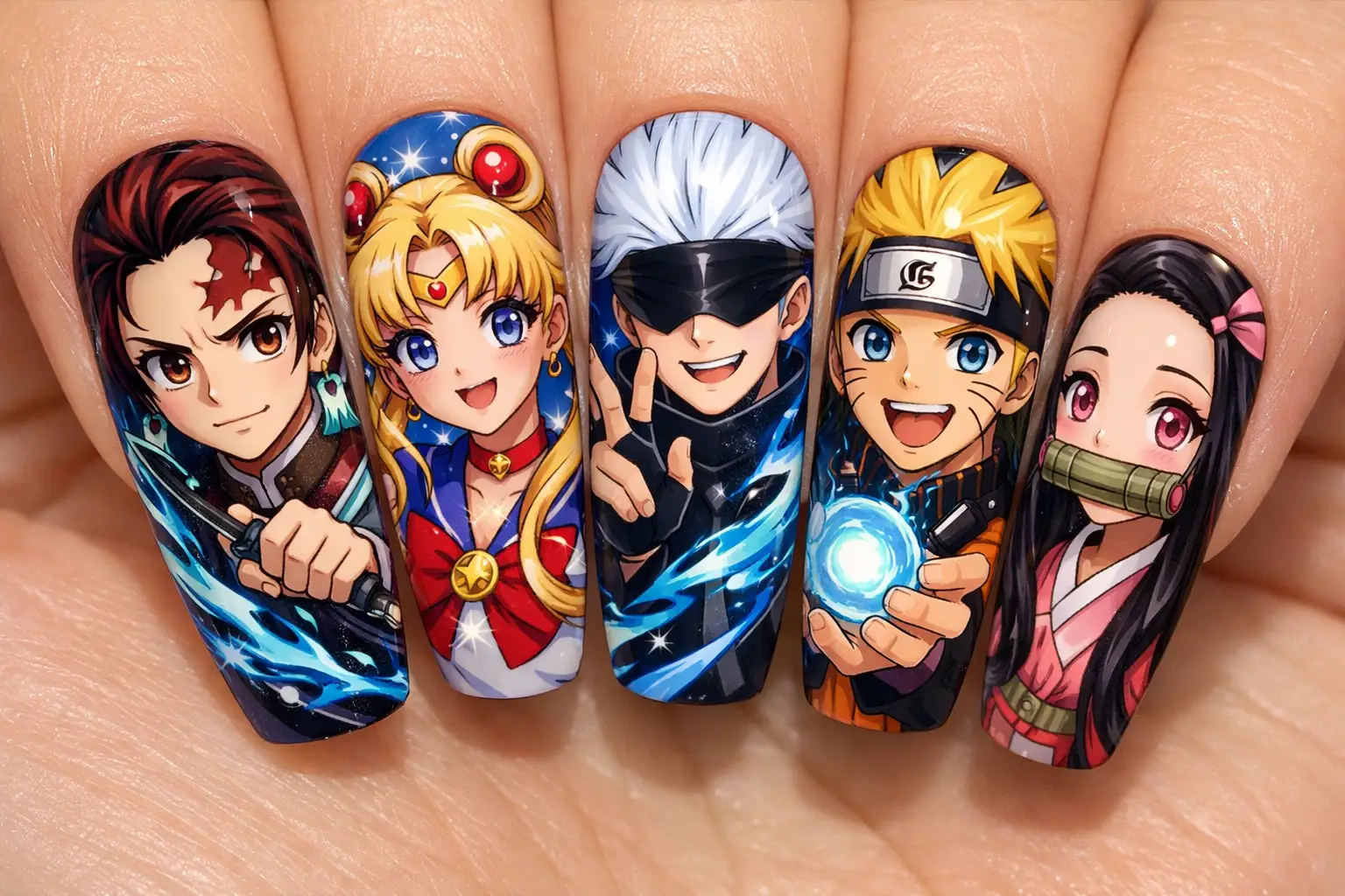 Anime Inspired Nail Art