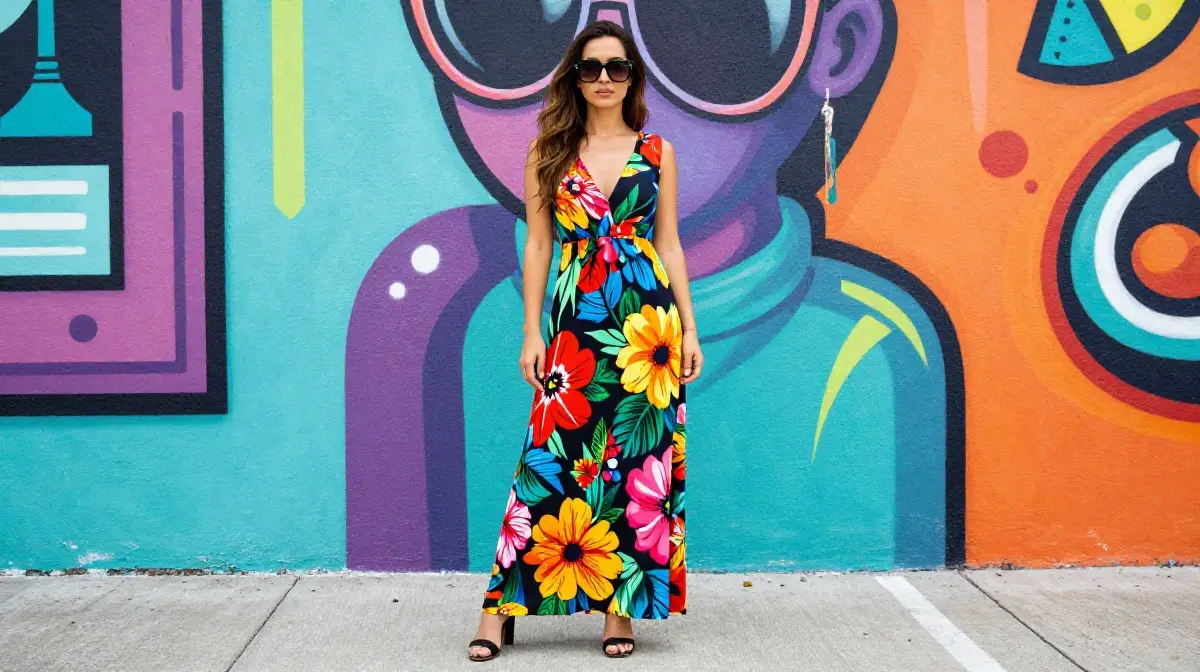 Bold Printed Maxi Dress