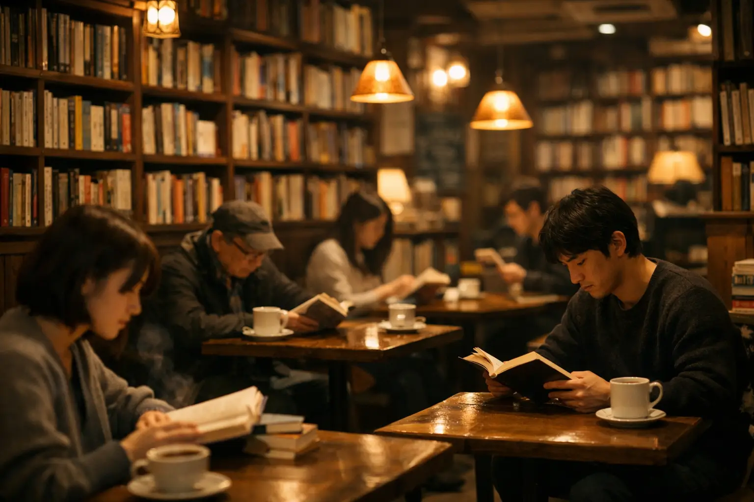 Book Cafe Cozy Reading Escape in Shinjuku
