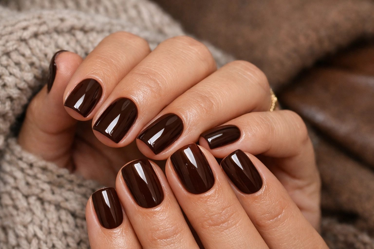 Chocolate Brown Nails