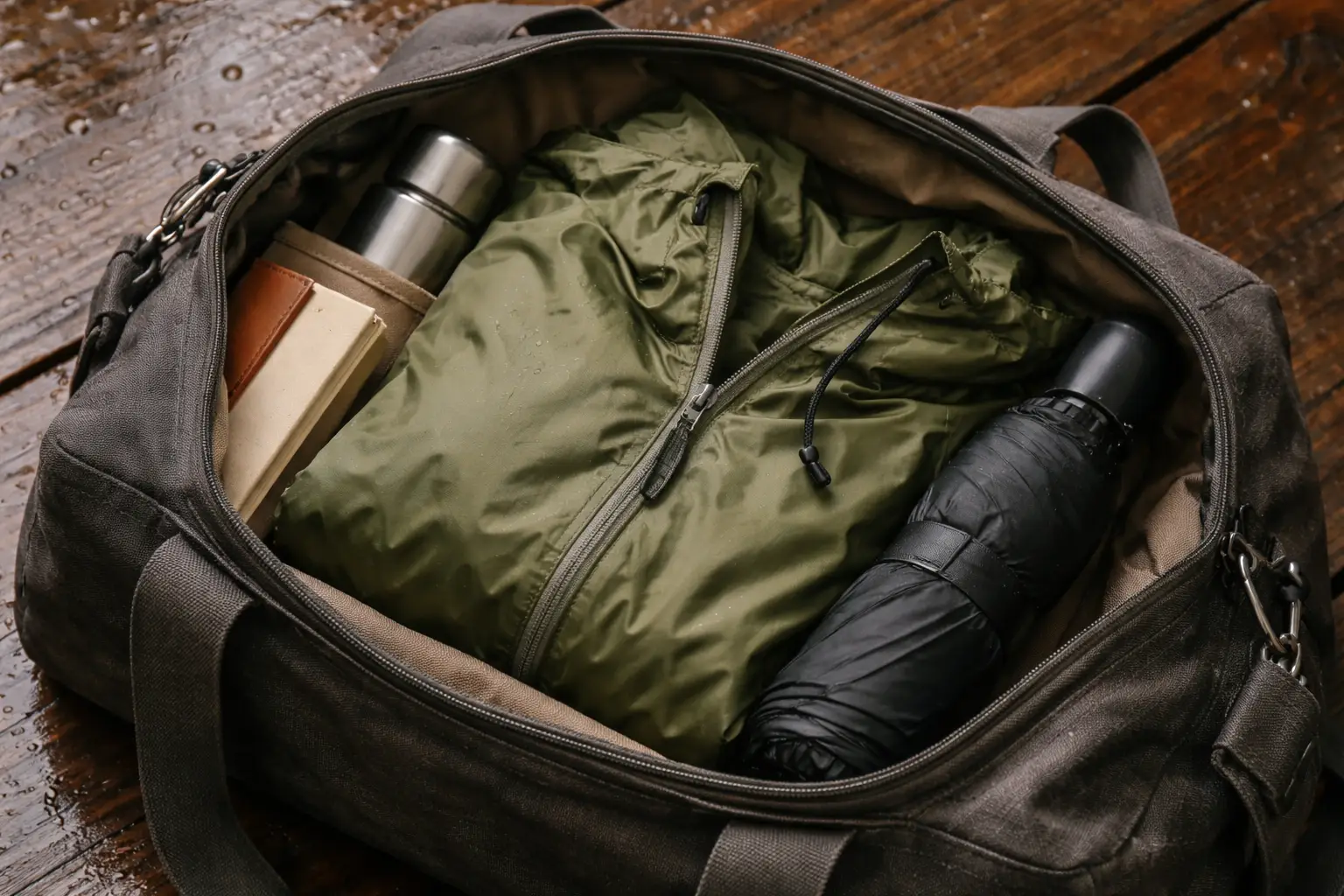 Compact Umbrella or Rain Jacket