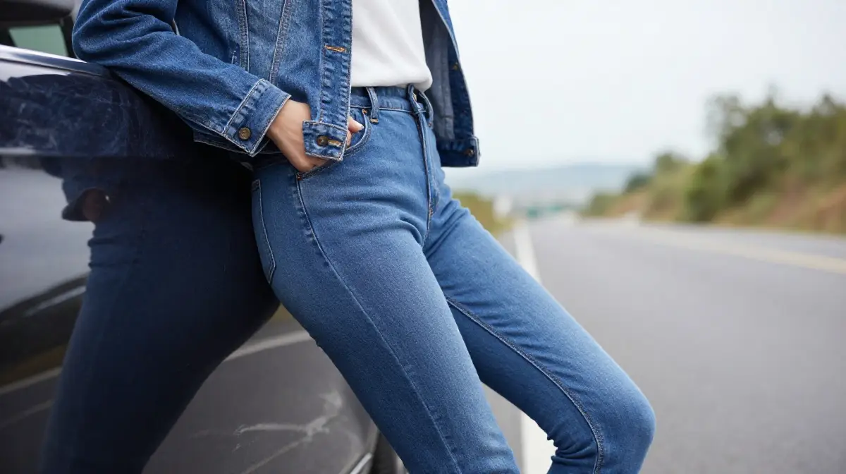 Denim Jacket with Stretch Pants