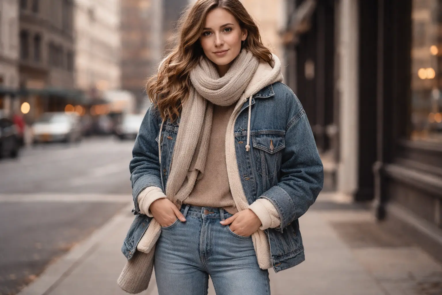 Denim and Layered Tops
