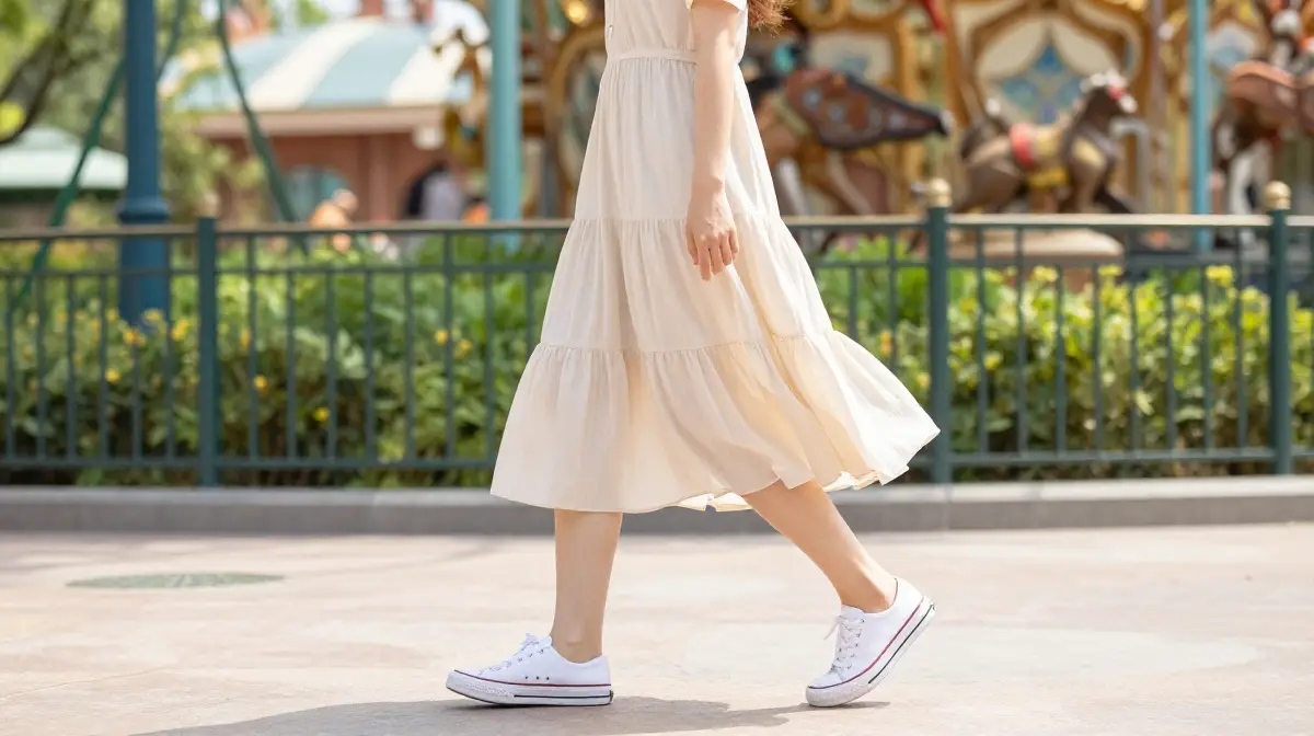 Flowy Dress with Sneakers