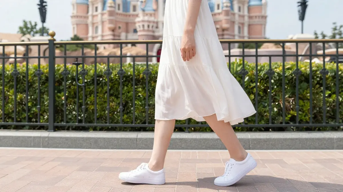 Flowy Dress with Sneakers