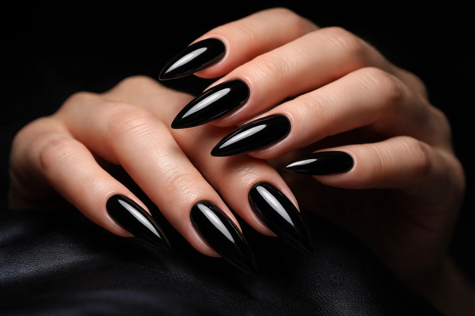 Glossy Black Nails