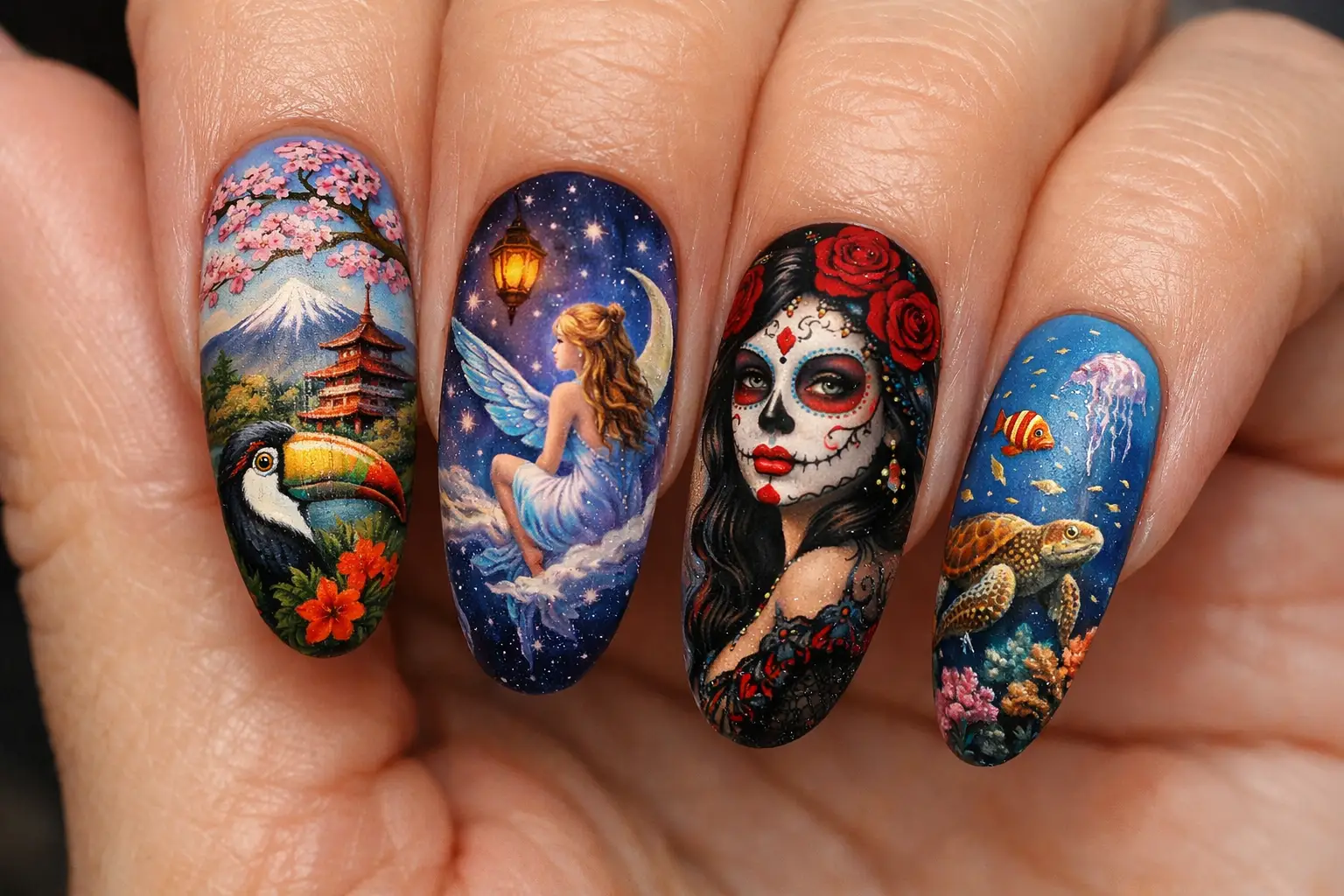 Hand Painted Art Nails