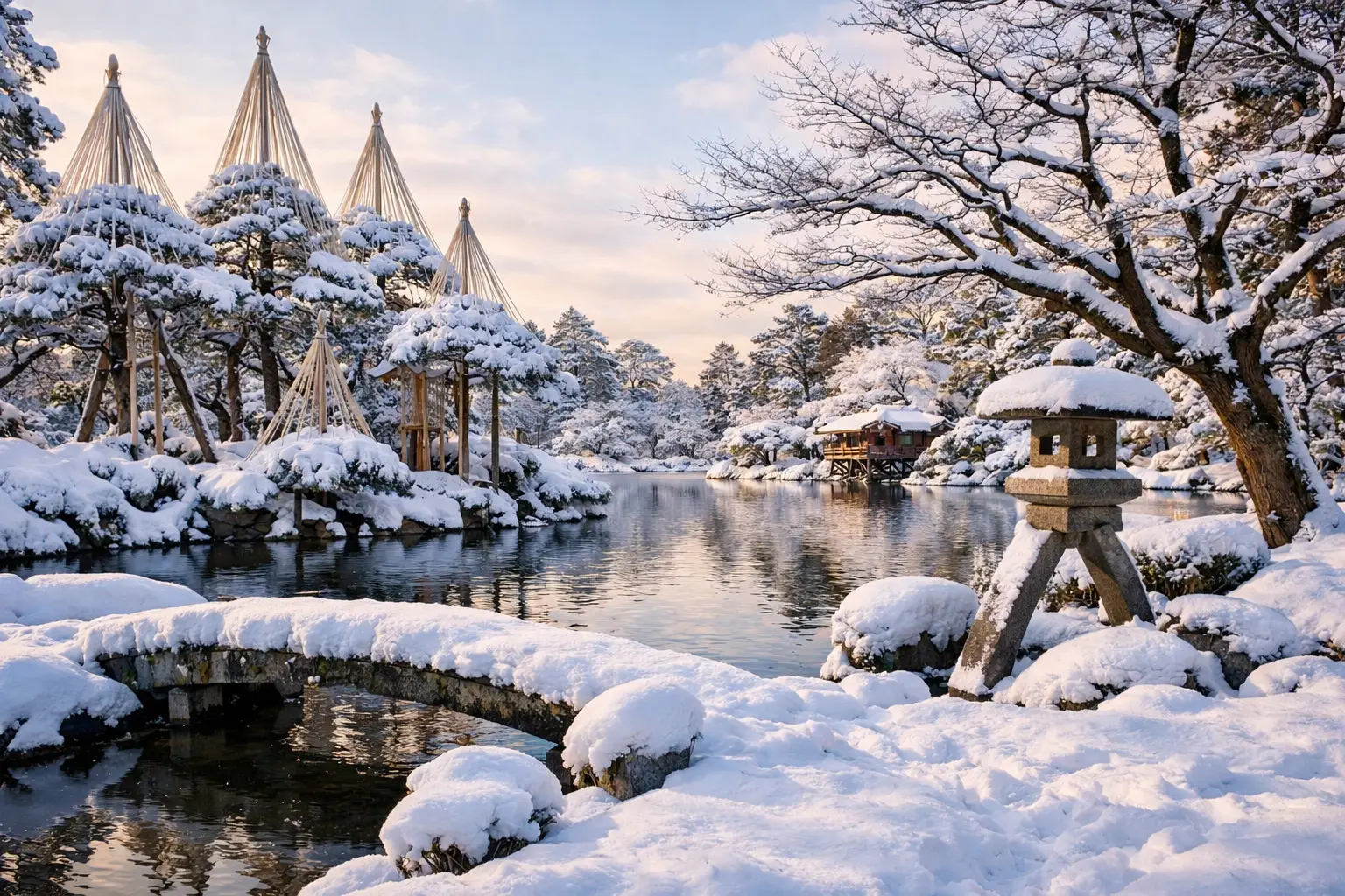 Kanazawa Kenrokuen Garden in Winter