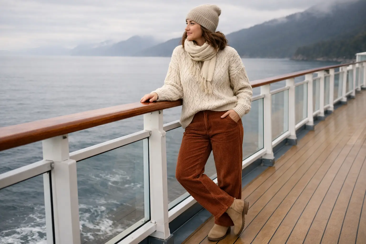 Knit Sweater with Corduroy Pants