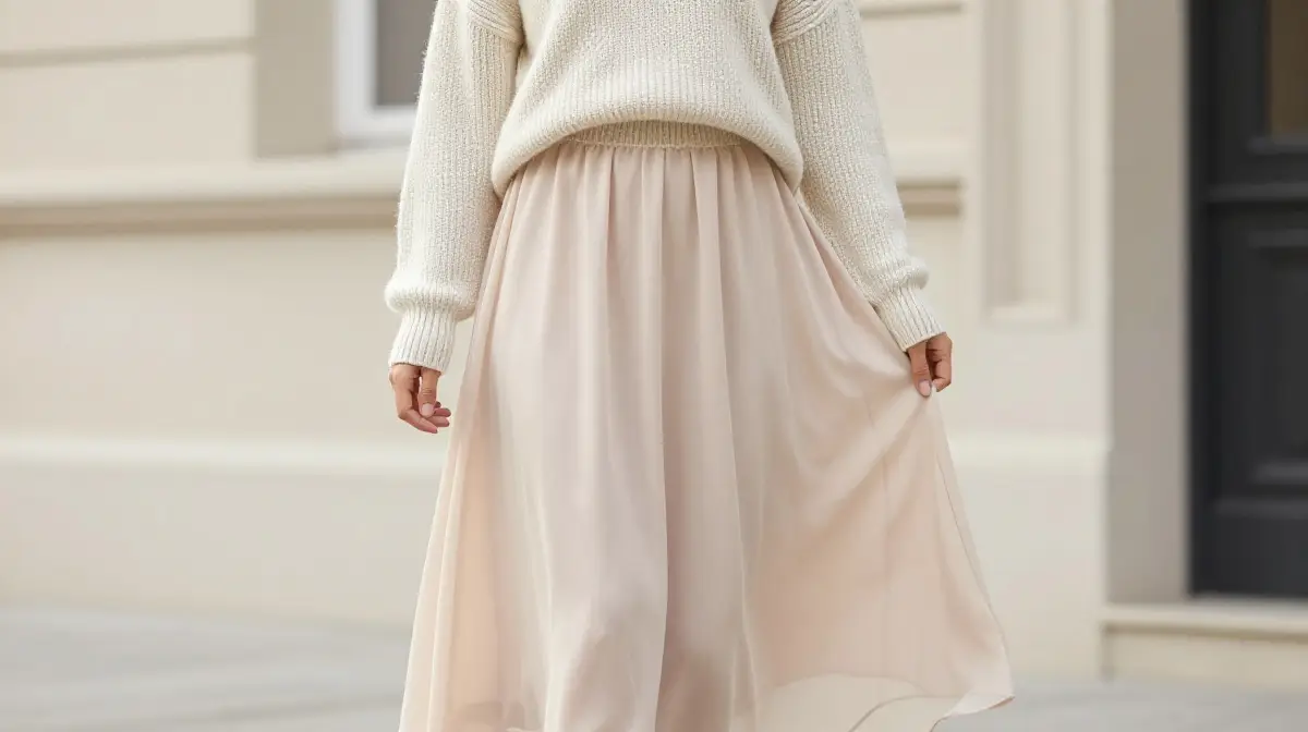 Knit Sweater with Midi Skirt