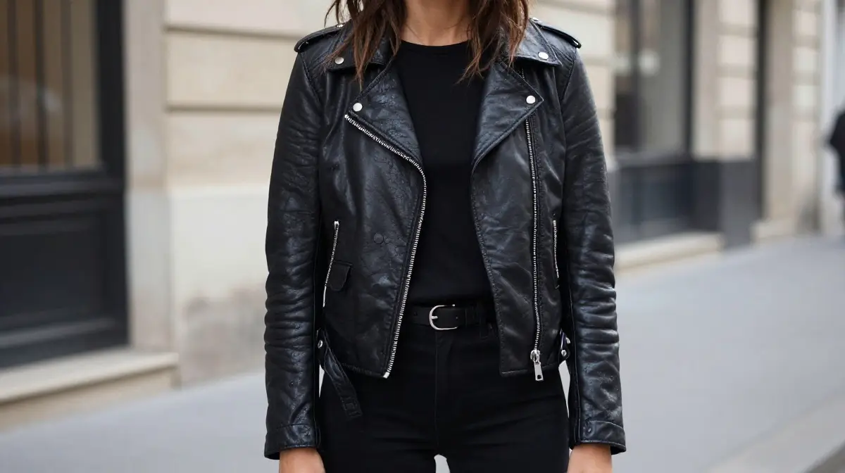 Leather Jacket with Casual Basics