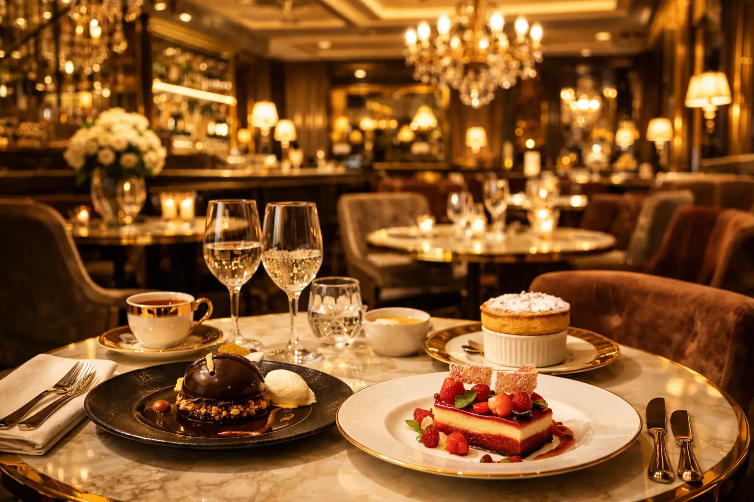 Luxury Dessert Cafe Elegant Experience