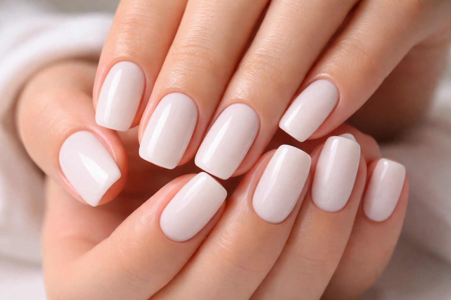 Milky White Nails