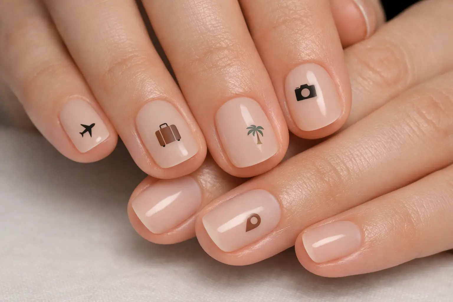 Minimal Travel Icons Nails