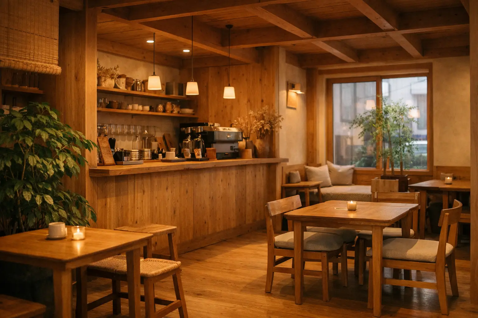 Minimal Wood Cafe Warm Natural Feel