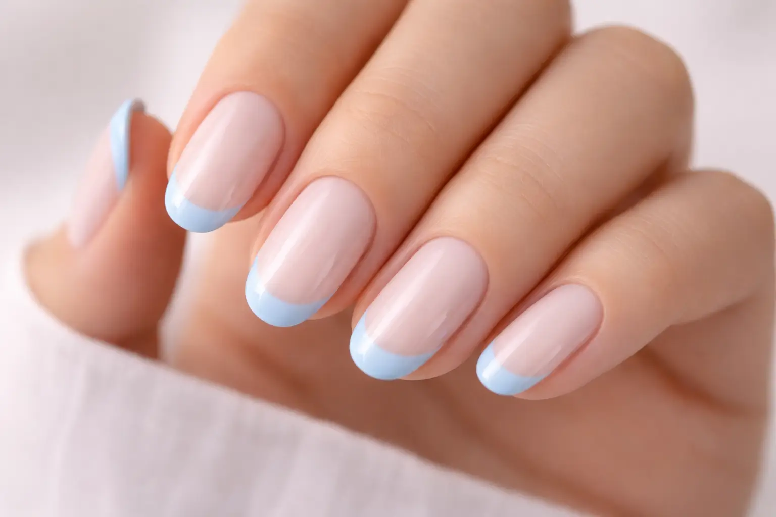 Minimalist Blue French Tips