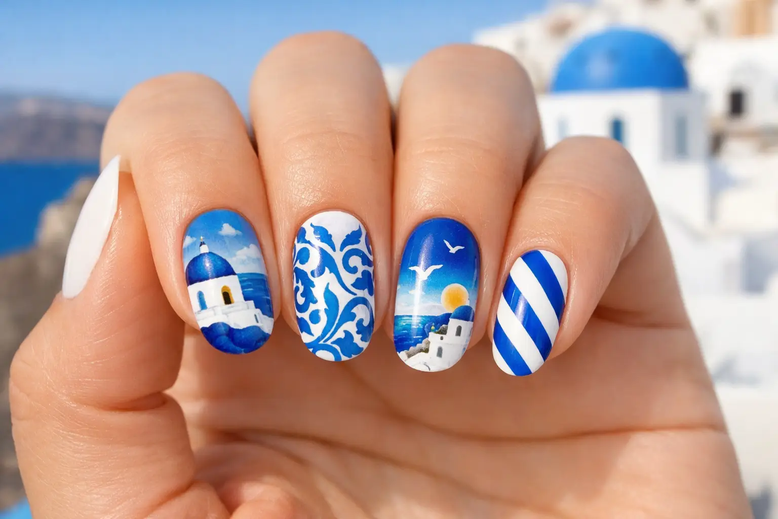 Mix and Match Blue Nail Styles