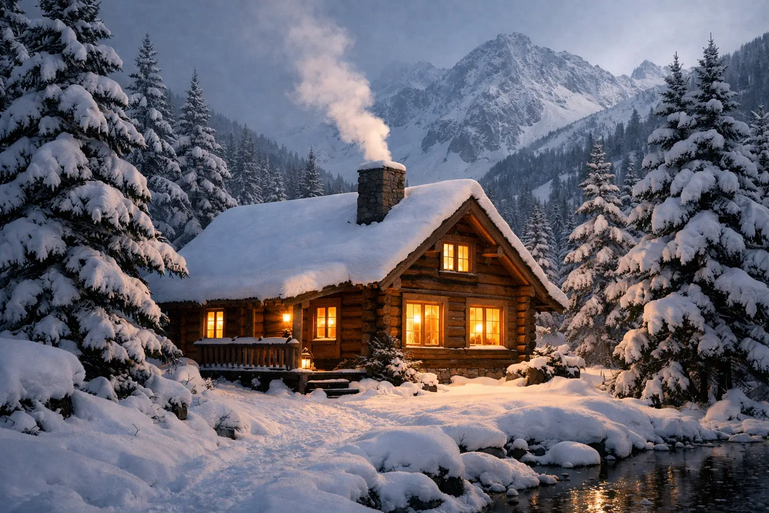 Mountain Snow Cabin Retreat