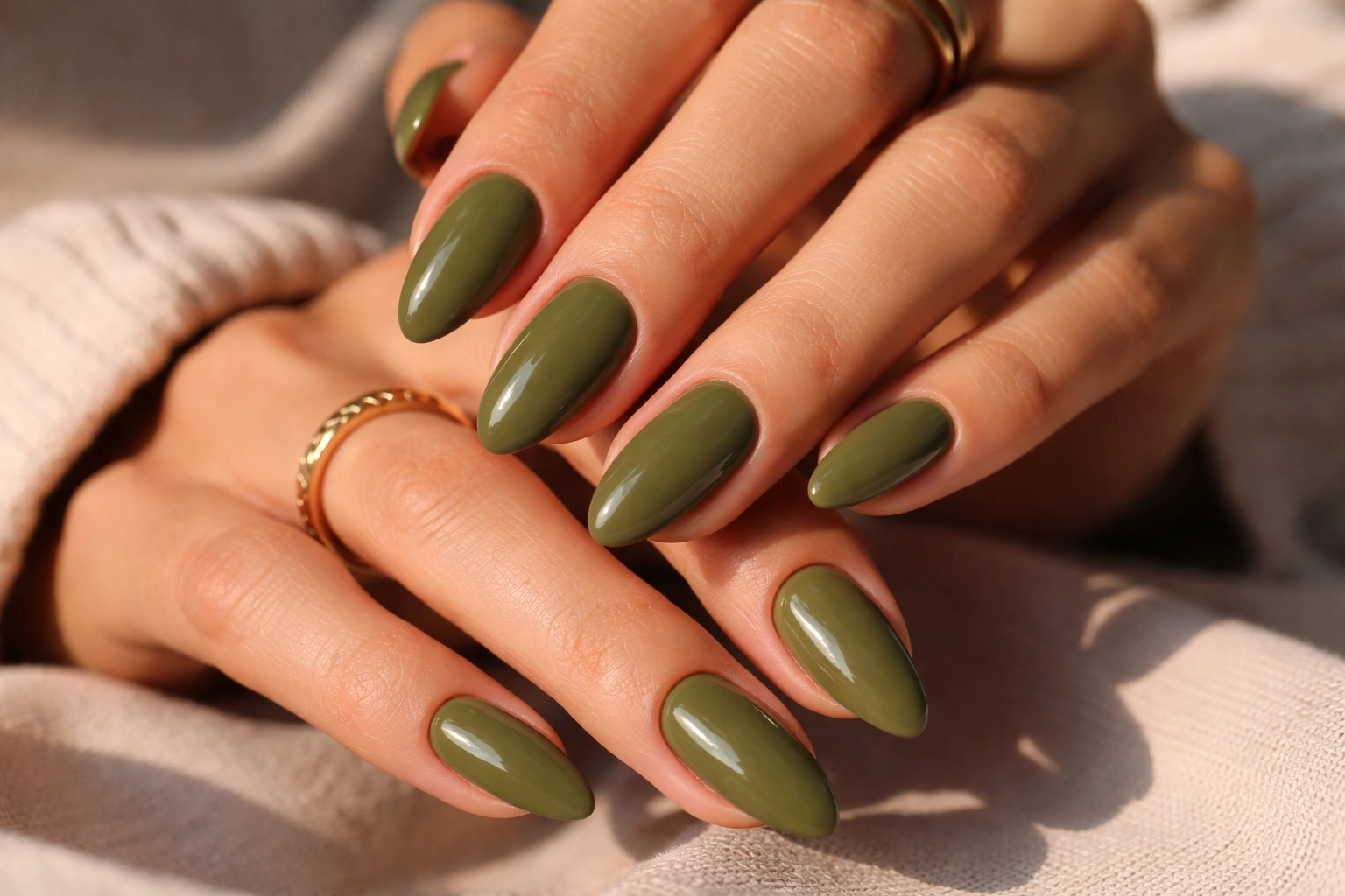 Olive Green Nails