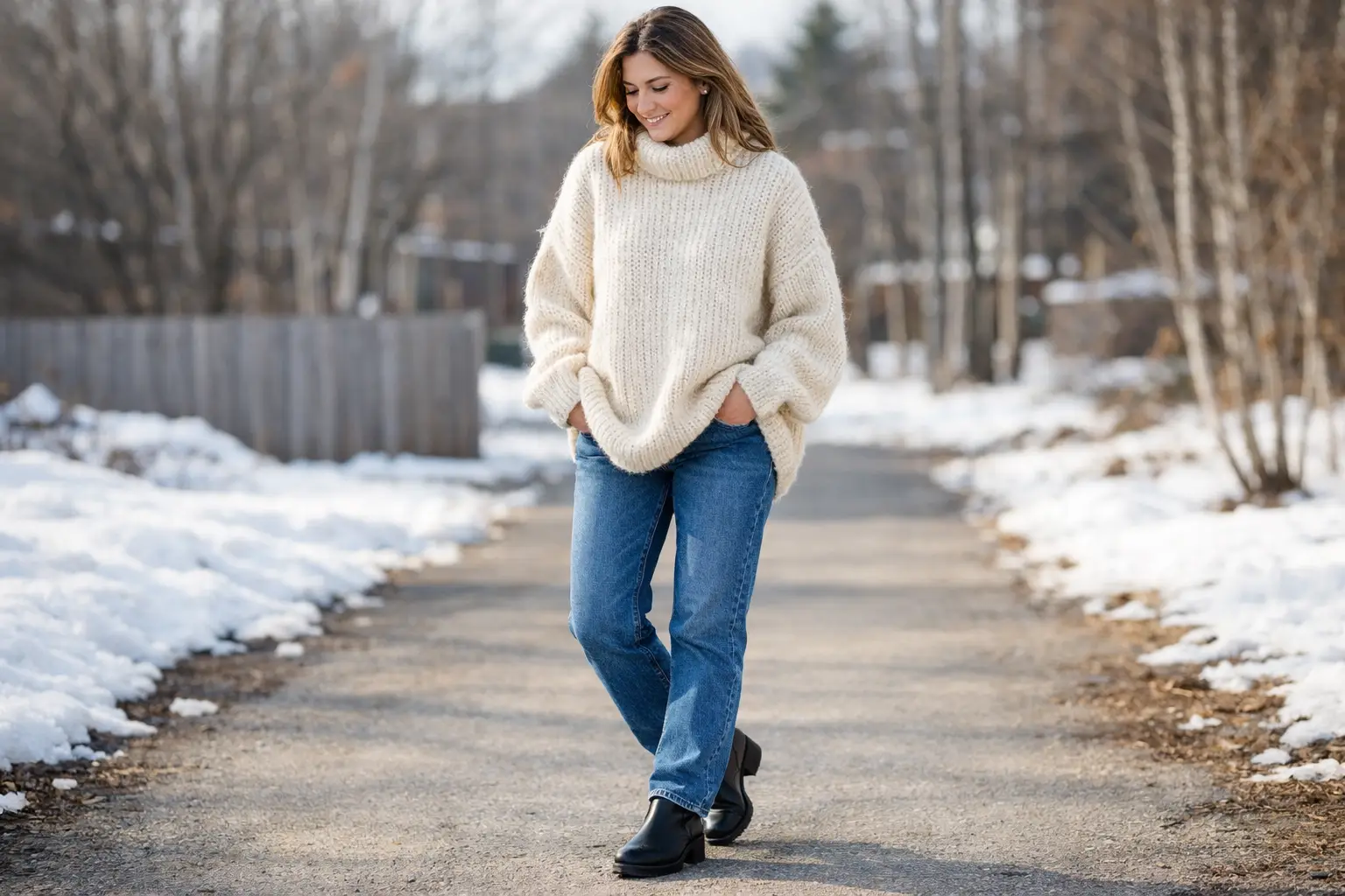 Oversized Knit and Jeans