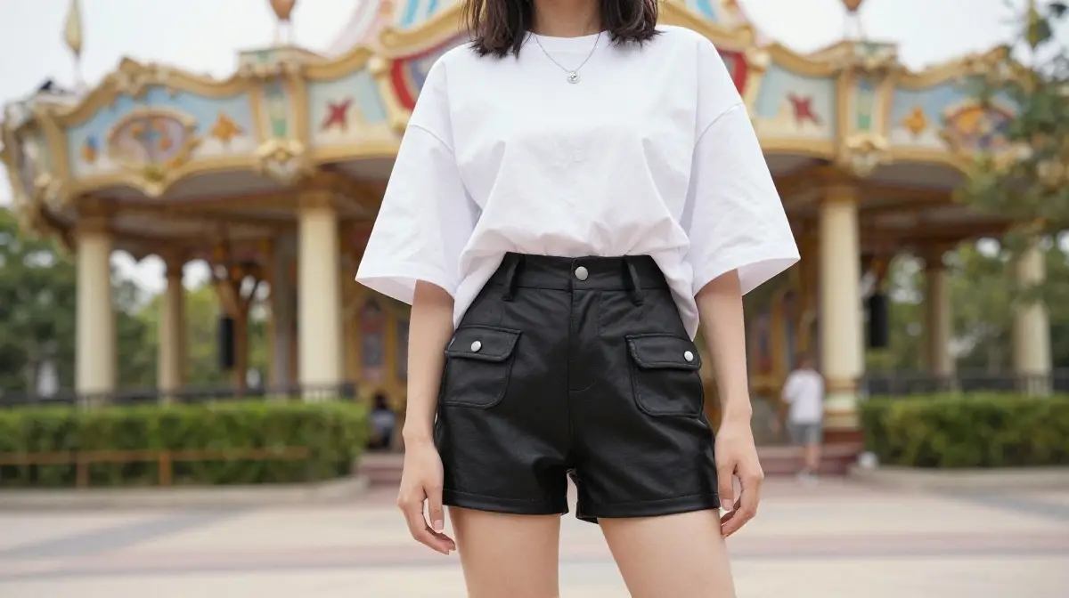 Oversized Shirt with Biker Shorts